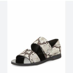 VINCE Salina Python Snake Print Flat Strap Sandal Size 8 EUC